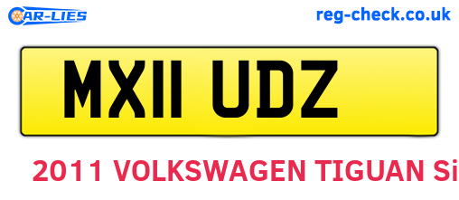 MX11UDZ are the vehicle registration plates.