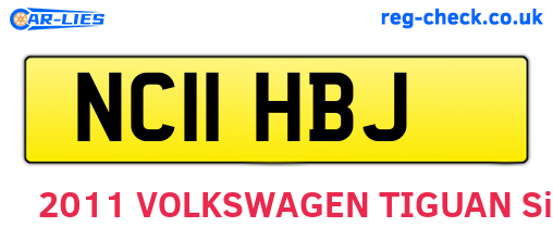 NC11HBJ are the vehicle registration plates.