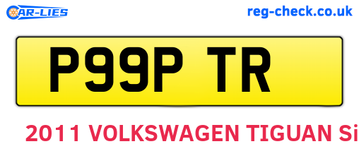 P99PTR are the vehicle registration plates.