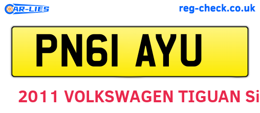 PN61AYU are the vehicle registration plates.