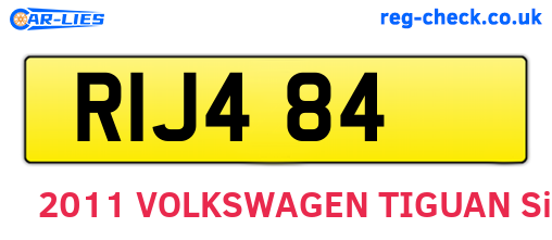RIJ484 are the vehicle registration plates.