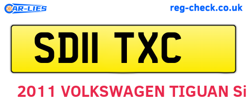 SD11TXC are the vehicle registration plates.