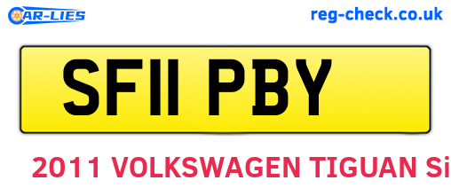 SF11PBY are the vehicle registration plates.