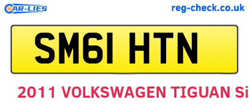 SM61HTN are the vehicle registration plates.