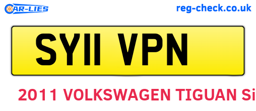 SY11VPN are the vehicle registration plates.