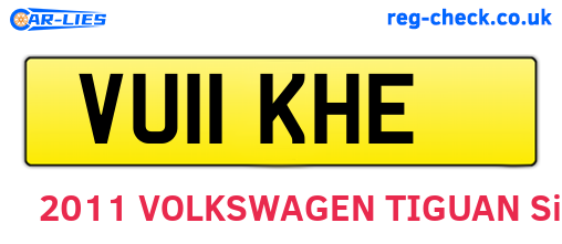 VU11KHE are the vehicle registration plates.