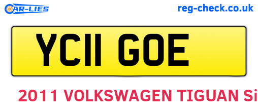 YC11GOE are the vehicle registration plates.
