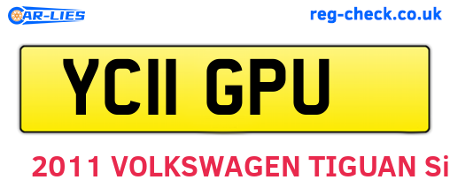 YC11GPU are the vehicle registration plates.