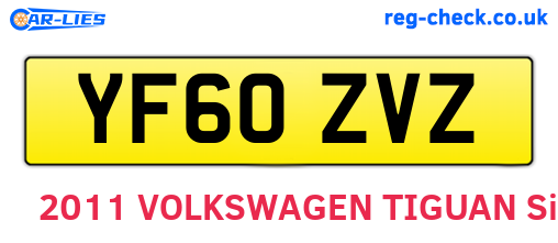 YF60ZVZ are the vehicle registration plates.