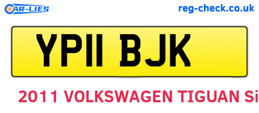 YP11BJK are the vehicle registration plates.