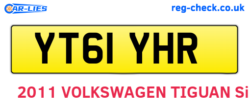 YT61YHR are the vehicle registration plates.