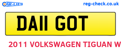 DA11GOT are the vehicle registration plates.