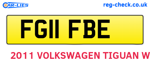 FG11FBE are the vehicle registration plates.