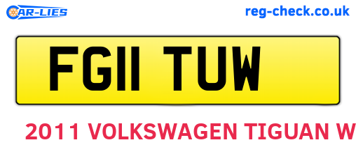 FG11TUW are the vehicle registration plates.