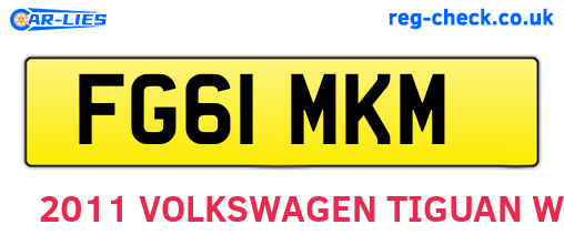 FG61MKM are the vehicle registration plates.