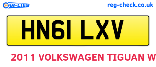 HN61LXV are the vehicle registration plates.