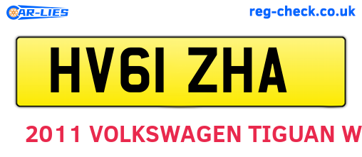 HV61ZHA are the vehicle registration plates.