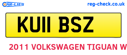 KU11BSZ are the vehicle registration plates.