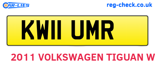 KW11UMR are the vehicle registration plates.