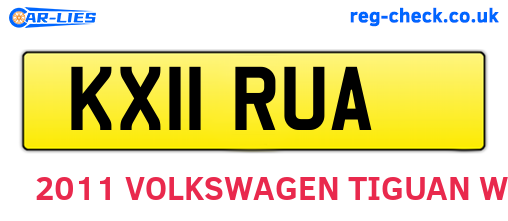 KX11RUA are the vehicle registration plates.