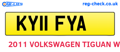 KY11FYA are the vehicle registration plates.
