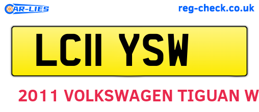LC11YSW are the vehicle registration plates.