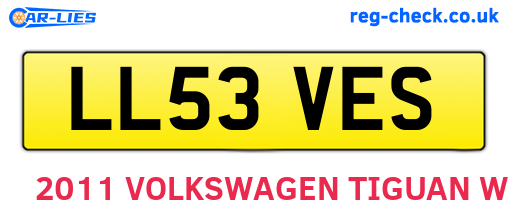 LL53VES are the vehicle registration plates.