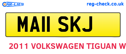 MA11SKJ are the vehicle registration plates.