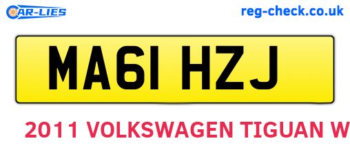 MA61HZJ are the vehicle registration plates.