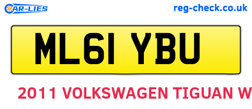 ML61YBU are the vehicle registration plates.
