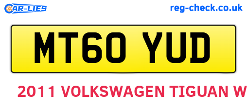 MT60YUD are the vehicle registration plates.
