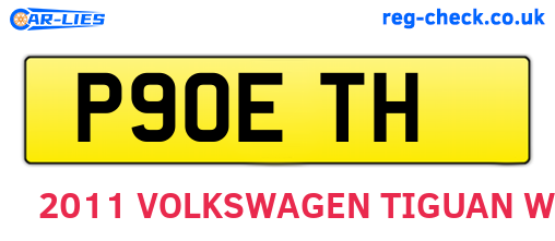 P90ETH are the vehicle registration plates.
