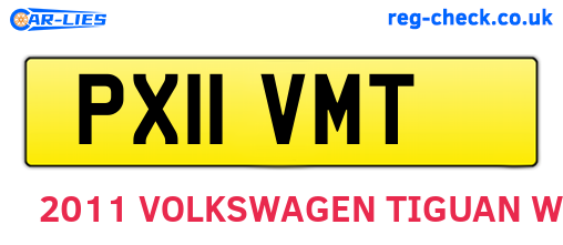 PX11VMT are the vehicle registration plates.