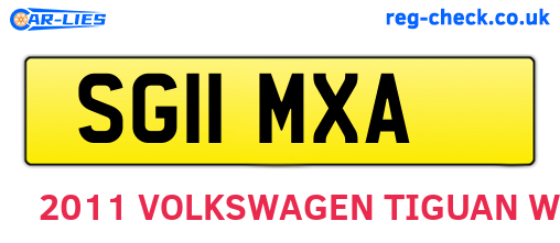 SG11MXA are the vehicle registration plates.