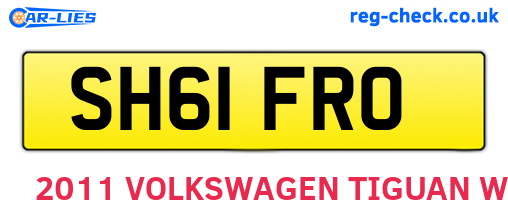 SH61FRO are the vehicle registration plates.