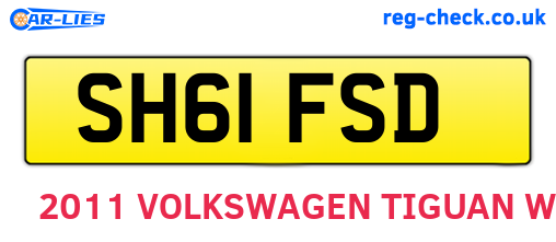 SH61FSD are the vehicle registration plates.