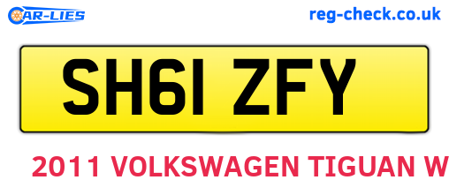 SH61ZFY are the vehicle registration plates.