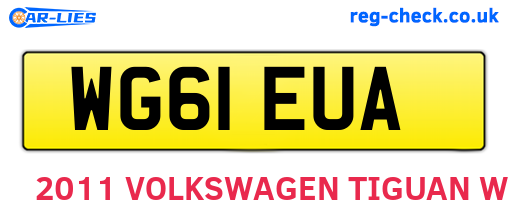 WG61EUA are the vehicle registration plates.