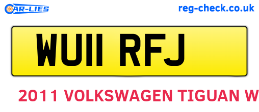 WU11RFJ are the vehicle registration plates.