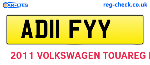 AD11FYY are the vehicle registration plates.