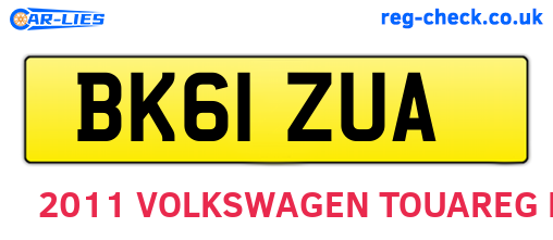 BK61ZUA are the vehicle registration plates.