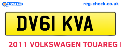 DV61KVA are the vehicle registration plates.