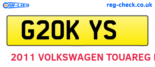 G20KYS are the vehicle registration plates.
