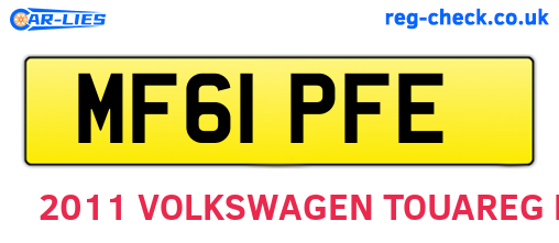 MF61PFE are the vehicle registration plates.
