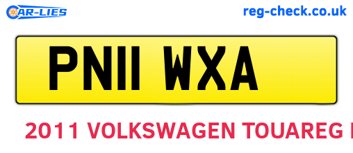 PN11WXA are the vehicle registration plates.