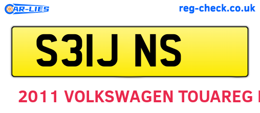 S31JNS are the vehicle registration plates.
