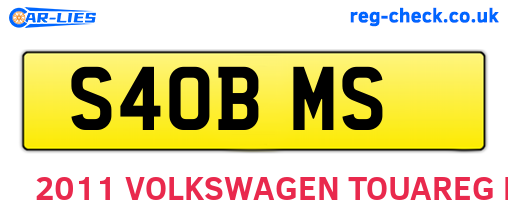 S40BMS are the vehicle registration plates.