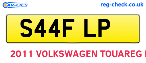S44FLP are the vehicle registration plates.