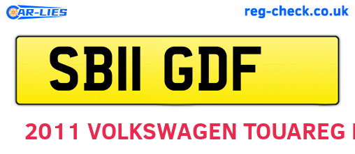 SB11GDF are the vehicle registration plates.