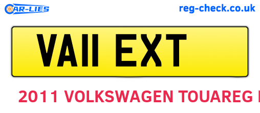 VA11EXT are the vehicle registration plates.